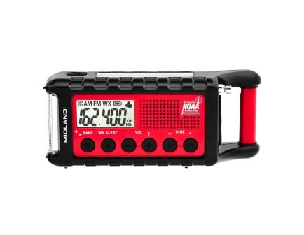Midland ER310 Portable Emergency Weather Radio, Black/Red - ER310