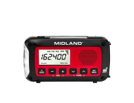 Midland ER40 Emergency Weather Alert Radio, Black/Red - ER40
