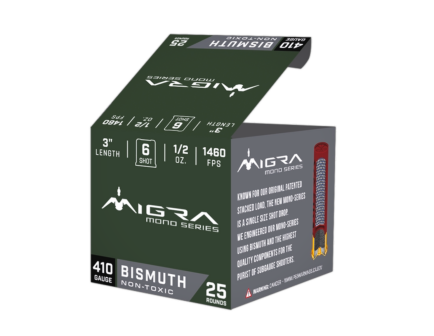 Migra Bismuth Mono Series .410 Gauge 3in 1/2oz #6 Shot Load, 25rds - M41086