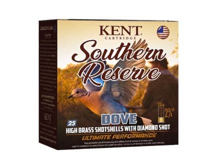 Kent Southern Reserve Dove 28 GA 2-3/4" 3/4oz #7.5 Shot Ammo, 25 Rds - K28SR2075