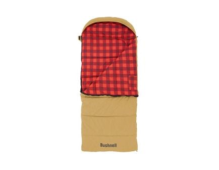Bushnell 20F Hooded Canvas Sleeping Bag, Brown - 50068