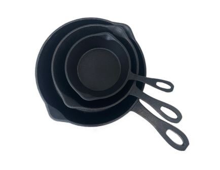 Bayou Classic 3-pc Cast Iron Skillet Set - 6-in, 8-in, 10-in - 7403