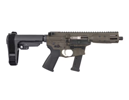LWRC IC-9 5.6" 9mm AR-PCC Pistol w/ SBA3 Brace, Patriot Brown