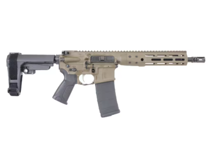 LWRC IC DI 10.5" 5.56 NATO AR Pistol w/ SBA3 Brace, Patriot Brown