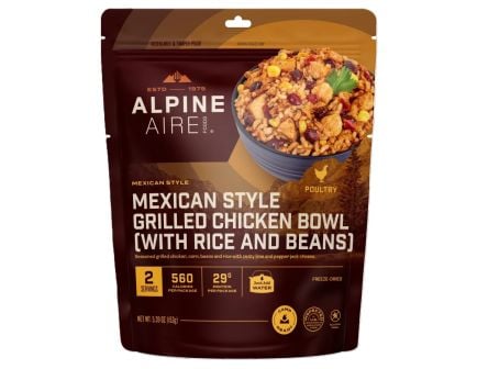 AlpineAire Freeze-Dried Meal Pouch, Mexican Style Grilled Chicken Bowl