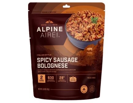 AlpineAire Freeze-Dried Meal Pouch, Spicy Sausage Bolognese