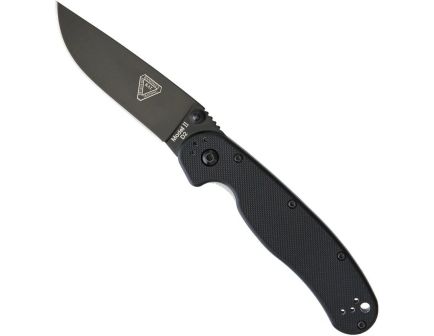 Ontario Knife Company RAT II D2 Folding Knife, Black/Black