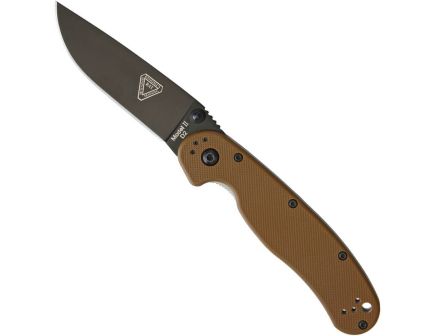 Ontario Knife Company RAT II D2 Folding Knife, Coyote Brown/Black