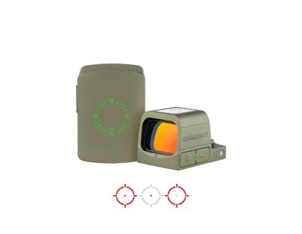 Osight S, 2MOA Dot + 32MOA Circle Red Dot Sight with Charging Cover, Olive Green
