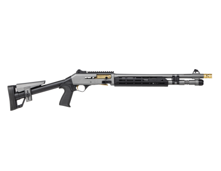 Panzer Arms M4 Speed Pro A.R.G.O. 12 GA 18.5" Semi-Auto Shotgun, Grey/Gold Titanium