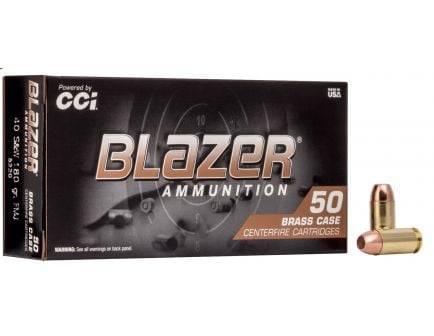 CCI Blazer Brass 40 S&W 180gr FMJ Ammunition 50rds - 5220