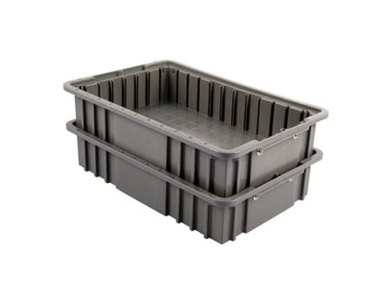 Brownells Large 16.50" x 11" x 3.50" Poly Bench Box, Gray Pack of 2