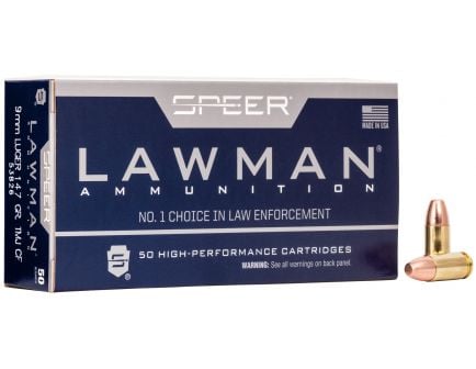 Speer Lawman Clean-Fire Training 147 gr Total Metal Jacket 9mm Ammo, 50/box - 53826