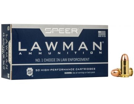Speer Lawman Clean-Fire Training 230 gr Total Metal Jacket .45 Auto Ammo, 50/box - 53885