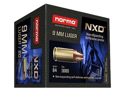 Norma NXD 64gr 9mm Luger Ammo, 20rd - 611140020