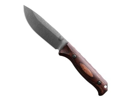 Benchmade Saddle Mountain Fixed Blade Drop Point Knife, Laminated Wood - 15002