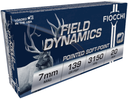 Fiocchi Shooting Dynamics 7mm Ammo 139 Grain Pointed Soft Point, 20rd 