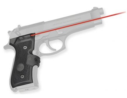 Crimson Trace MIL-SPEC Front Activation Replacement Laser Grip for Beretta 92/96/M9 Pistols, Black - LG-402M