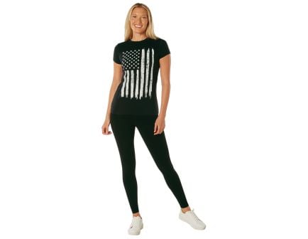 Rothco Womens Distressed US Flag Long T-Shirt