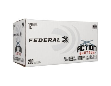 Federal Action Shotgun 12 Gauge 2-3/4" #7.5 1-1/8 oz 200rds Shotshell - Reliable for Action Shooting - AS12H 7.5