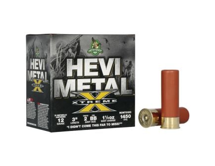 Hevishot HEVI-Metal Xtreme 12 Gauge 3" BB/#2 1-1/4 oz 25rds Shotshell - High-Impact for Tough Targets - HS38188