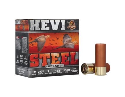 Hevishot HEVI-Steel Upland 12 Gauge 2-3/4" #7 1 oz 25rds Shotshell - High-Performance for Upland Hunting - HS61227