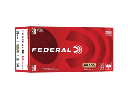 Federal Champion .38 Special 130 gr FMJ 50rds Handgun Ammo for Dependable Target Practice - C38130A