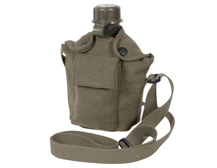 Rothco Vintage Canvas Carry-All Canteen Cover With Shoulder Strap - Olive Drab