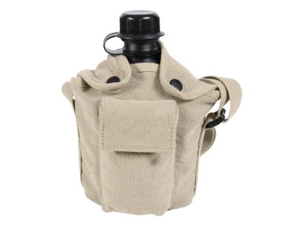 Rothco Vintage Canvas Carry-All Canteen Cover With Shoulder Strap - Khaki