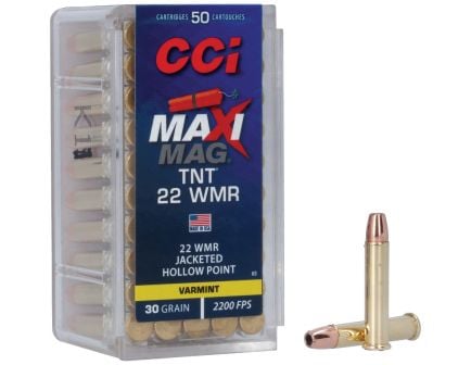 CCI .22 WMR 30gr TNT JHP Maxi-Mag Ammunition 50rds - 0063 