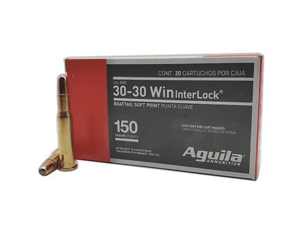 Aguila .30-30 Winchester 150 gr BTSP 20rds Rifle Ammo for Reliable Deer Hunting - 80801AG