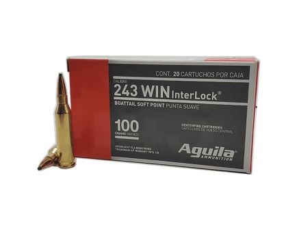 Aguila .243 Winchester 100 gr BTSP Rifle Ammo, 20Rds