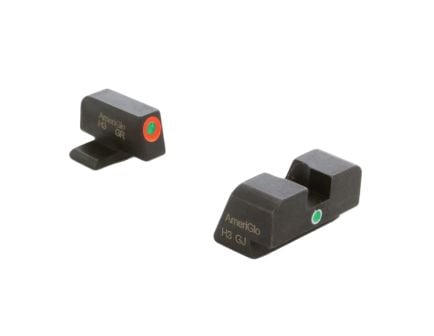Ameriglo I-Dot Night Sight Set - Front/Rear Green/Green Illuminated Sights for Day/Night Clarity - FN-201