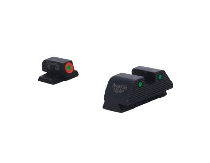 Ameriglo Trooper Night Sight Set - Front/Rear Green Sights for Superior Nighttime Accuracy and Visibility - SW-817