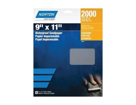 Norton Black Ice T401 1200 Grit Fine Paper Waterproof Sheet, Black