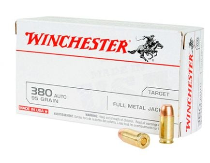 Winchester USA 380 Auto/ACP 95gr FMJ Ammunition 100rds Value Pack - USA380VP
