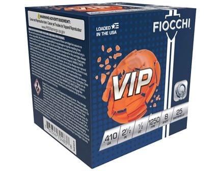 Fiocchi 410ga 2.5" .5oz #8 Exacta Shotshell Ammunition 25rds - 410VIP8