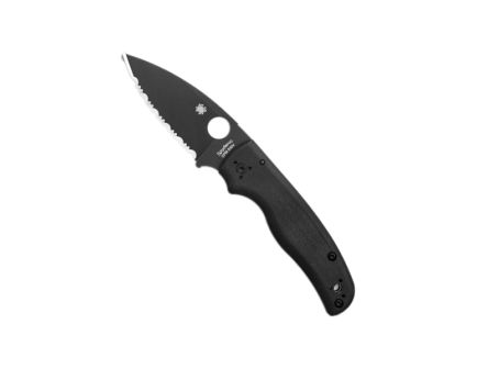 Spyderco Shaman Folding Knife Drop Point Black Plain Edge - Smooth Action, Secure Locking, Perfect for EDC and Tactical Tasks - C229GSBK