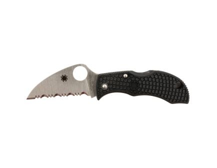 Spyderco Manbug Folding Knife Wharncliffe Black Serrated Edge - Compact Blade - MBKWSB