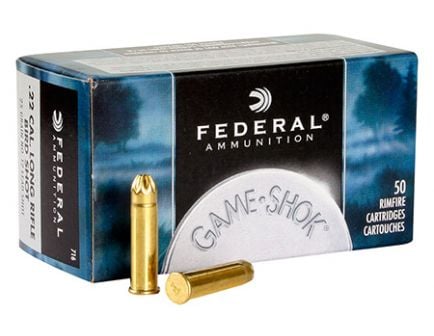Federal 22 Long Rifle #12 Lead Bird Shot Game-Shok Ammunition 50rds - 716
