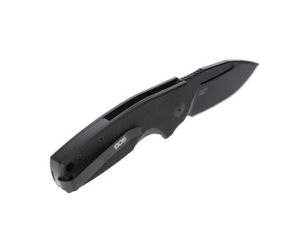 SOG Knives Stout SJ Folding Knife Clip Point Black - Durable, Lightweight and Reliable Handle for Reliable Carry - SOG-16-03-02-57