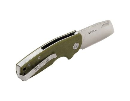 SOG Knives Stout SJ Folding Knife Cleaver OD Green - Durable, Lightweight and Reliable Handle for Versatile Cutting - SOG-16-03-06-57