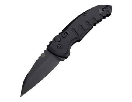 Hogue A01-Microswitch Folding Knife Wharncliffe Black - Durable, Lightweight and Reliable Handle - 24106