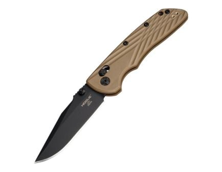 Hogue Deka Folding Knife Clip Point Flat Dark Earth - Robust Handle - 24377