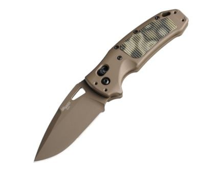 Hogue Sig K320 AXG Scorpion Folding Knife Drop Point Flat Dark Earth Plain Edge - Durable, Lightweight and Reliable Handle - 36375