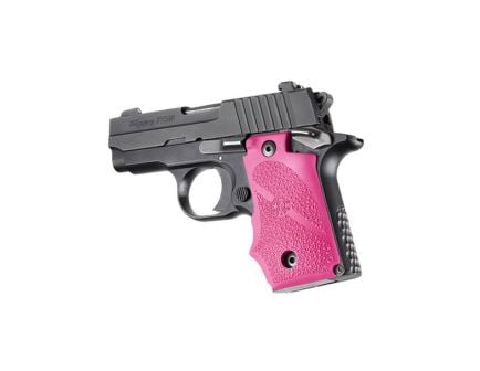 Hogue Wrap-around Rubber Grips with Finger Grooves for Sig Sauer P238 Pink 38007