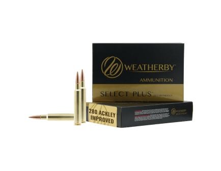 Weatherby Select Plus .280 Ackley Improved 139 gr Hammer Custom SCHP Ammo, 20Rds - M280A139HCB