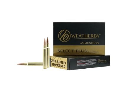 Weatherby Select Plus .280 Ackley Improved 168gr Classic Hybrid Hunter Rifle Ammo, 20Rds