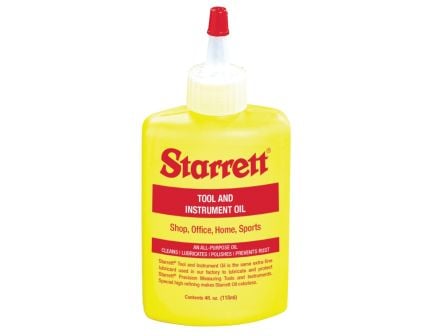 Starrett 1620 Tool and Instrument Oil, 4 fl oz Plastic Bottle Pale Yellow