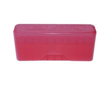 MTM Case Gard J-20 7mm Remington Ultra Magnum/.338 Win Mag Slip-Top Ammo Box, 20rds Clear Red